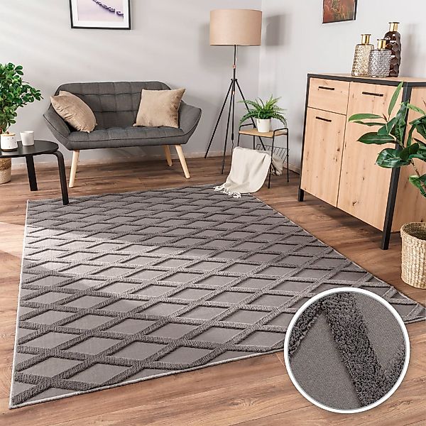 Paco Home Teppich "Utrecht 642" rechteckig 4 mm Höhe Kurzflor, Uni Farben, günstig online kaufen