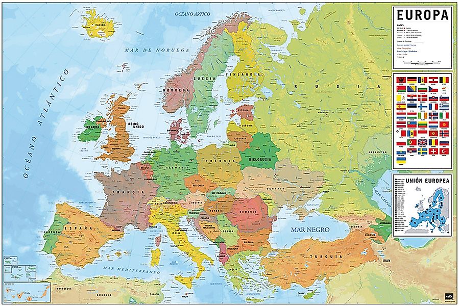 Grupo Erik Poster Europakarte Poster Flaggen günstig online kaufen