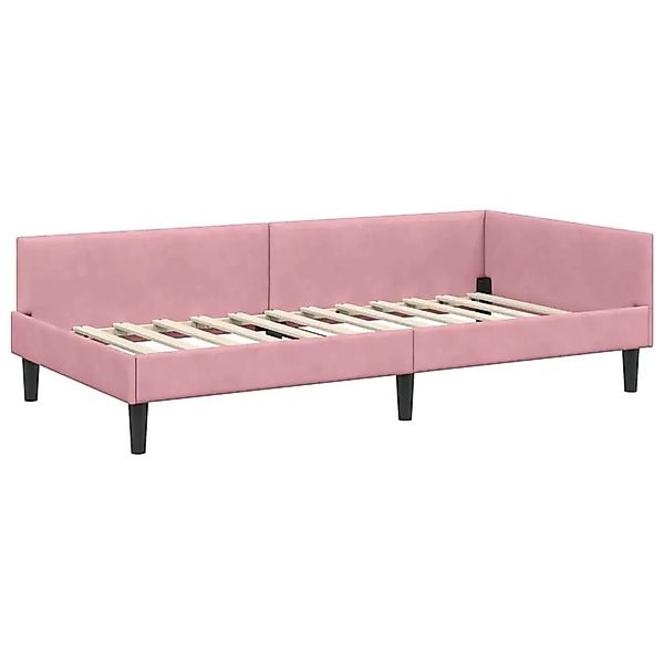 vidaXL Eckbettgestell mit Kopfteil Rosa 100 x 200 cm Stoff 42016167 günstig online kaufen