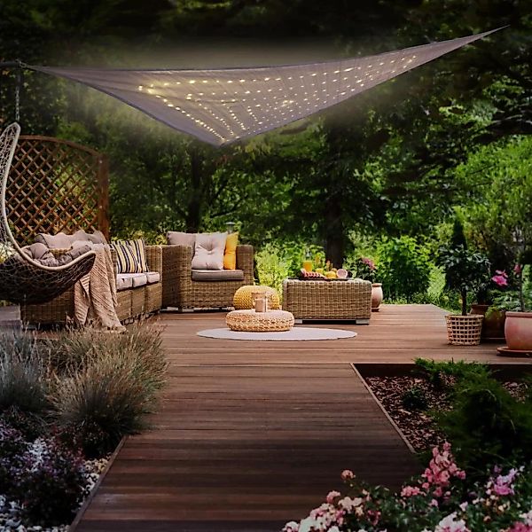 LED Solar-Sonnensegel in Grau 0,22W 6lm IP44 günstig online kaufen