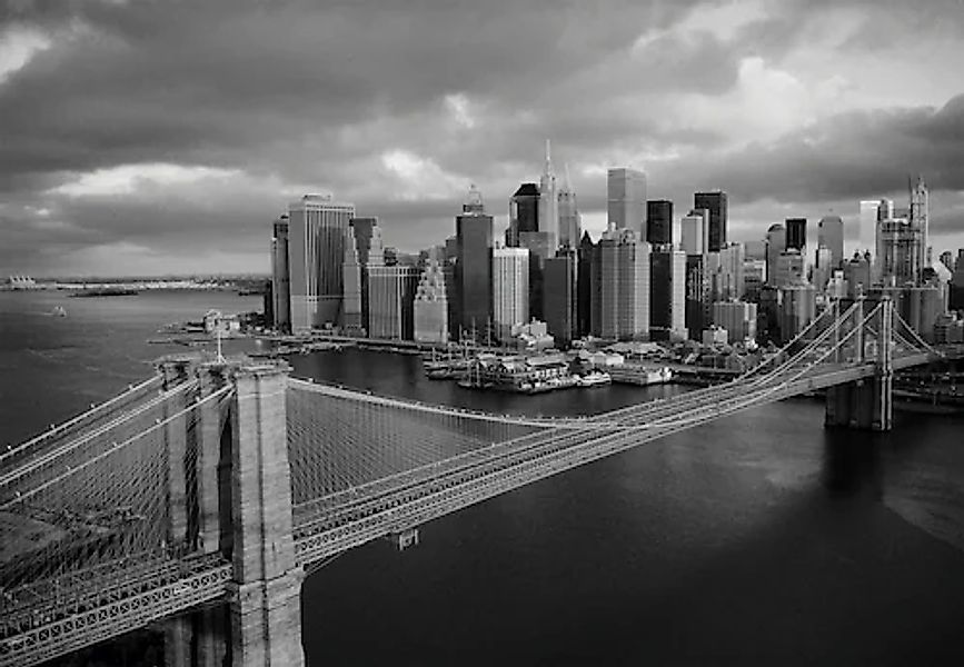 Papermoon Fototapete »Brooklyn Bridge black/white« glatt günstig online kaufen