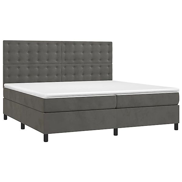 vidaXL Boxspringbett mit Matratze & LED Dunkelgrau 200x200 cm Samt 3136384 günstig online kaufen