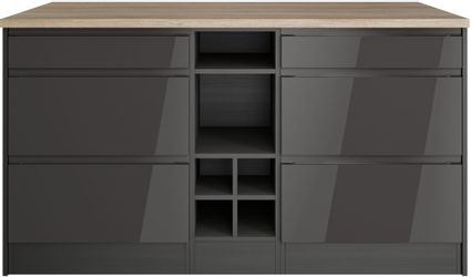 KOCHSTATION Kücheninsel "KS-Virginia" Breite 153 cm, MDF-Fronten, Flaschenr günstig online kaufen
