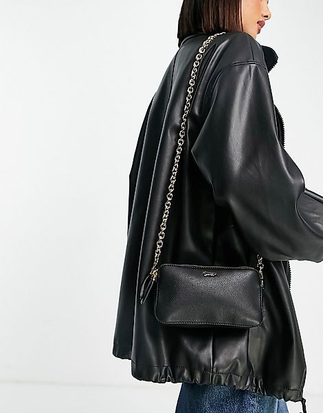 Paul Costelloe – Schultertasche aus Leder in Schwarz mit Kettenriemen günstig online kaufen