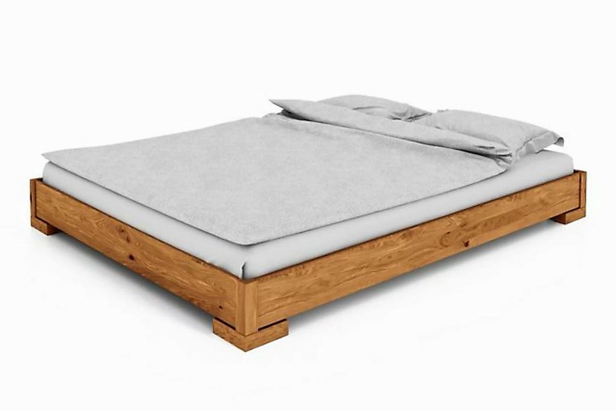 Natur24 Einzelbett Bett Bento 2 Sonderlänge 160x190 Wildeiche ohne Kopfteil günstig online kaufen