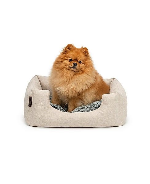lionto Tierkissen Hundebett mit Wendekissen & meliertem Stoff, beige, 60 cm günstig online kaufen