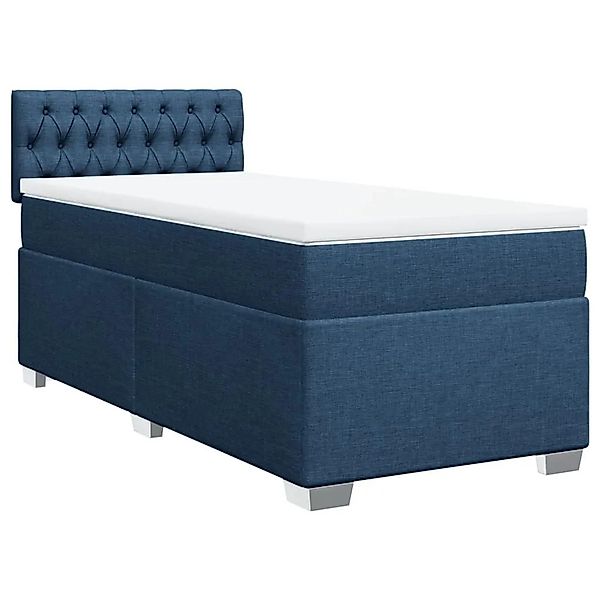 vidaXL Boxspringbett mit Matratze Blau 100x200 cm Stoff 3288112 günstig online kaufen