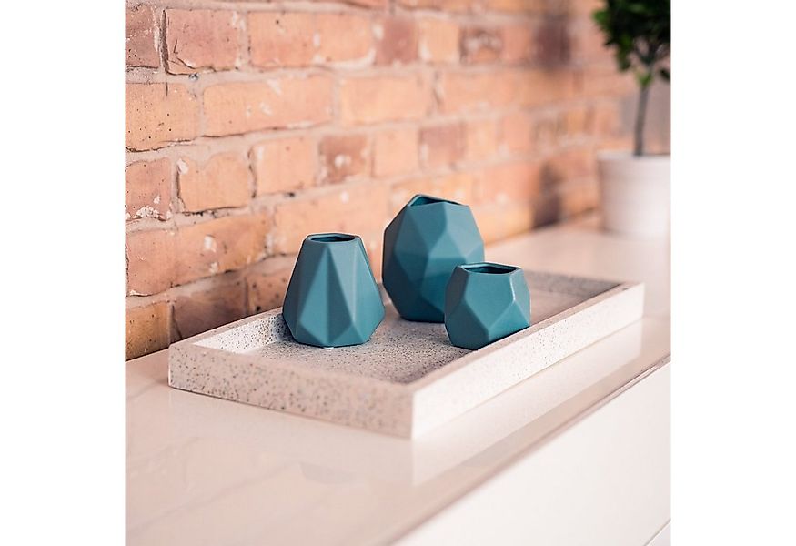 Flanacom Dekovase Designer Deko-Vase Keramik- Moderne Tisch-Deko (3-tlg), P günstig online kaufen