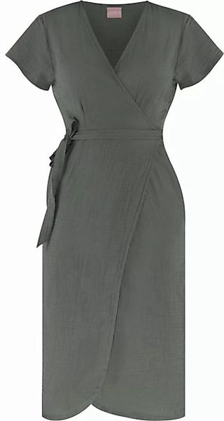 Janice Langarmbluse Musselin Kleid Chadies Sommerkleid mit Bindeband V-Auss günstig online kaufen
