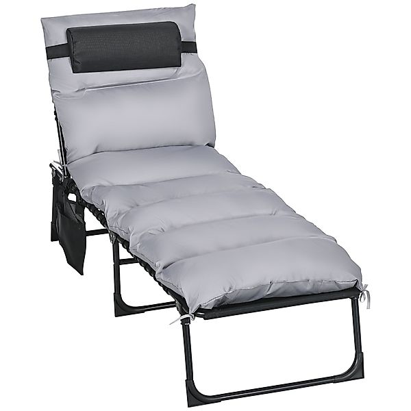 Outsunny Klappliege Garten 120 kg Belastbarkeit 5-stufig neigbare Rückenleh günstig online kaufen