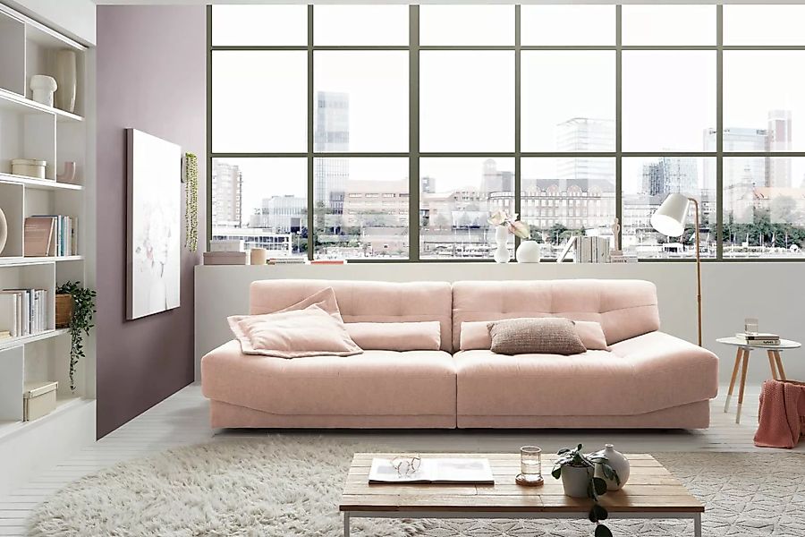 KAWOLA Sofa MOZZA 3-Sitzer Stoff rosa günstig online kaufen