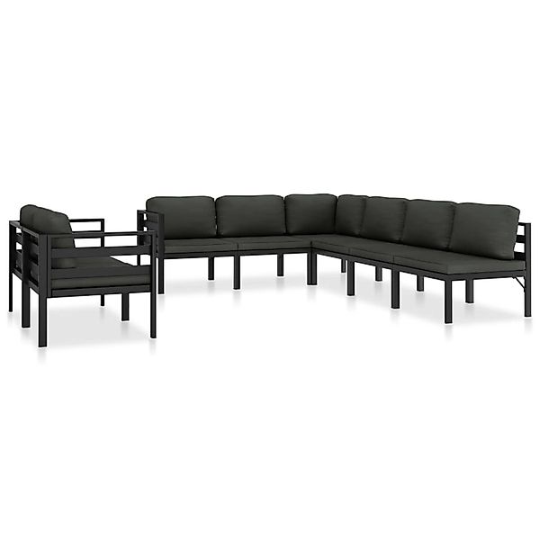 vidaXL 8-Tlg Garten-Lounge-Set mit Kissen Aluminium Anthrazit 49234 günstig online kaufen