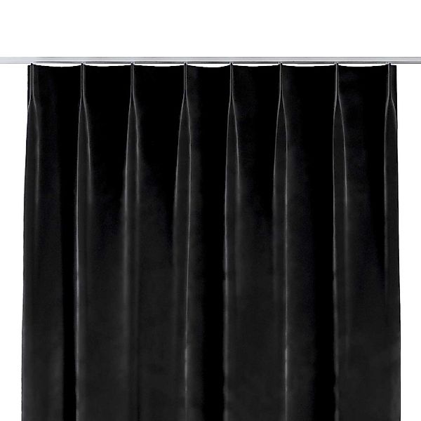 Vorhang mit flämischen 1-er Falten, schwarz, Velvet (704-17) günstig online kaufen