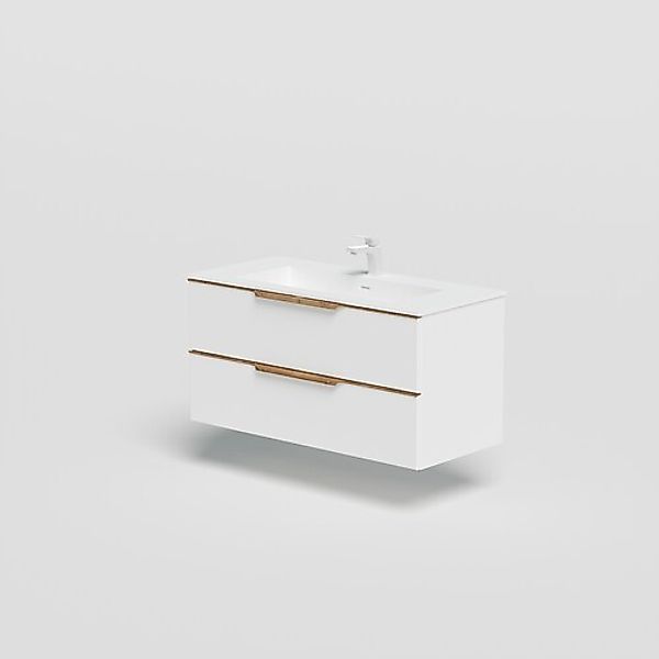 welltime Waschtisch "Amber", mit CORIAN-Acrylstein Waschbecken, massive Eic günstig online kaufen