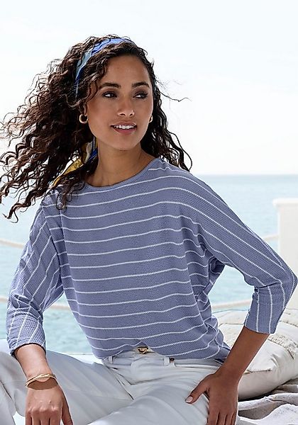 Vivance 3/4-Arm-Shirt mit modischer Streifenstruktur aus pflegeleichter Bau günstig online kaufen