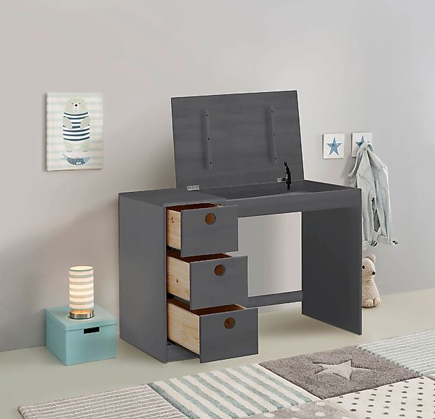 OTTO home Kinderschreibtisch "Alpi" Kiefernholz, Wangengestell, mit 3 Schub günstig online kaufen