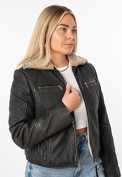 Mauritius Lederjacke MWNaedda mit hochschließendem Kragen günstig online kaufen