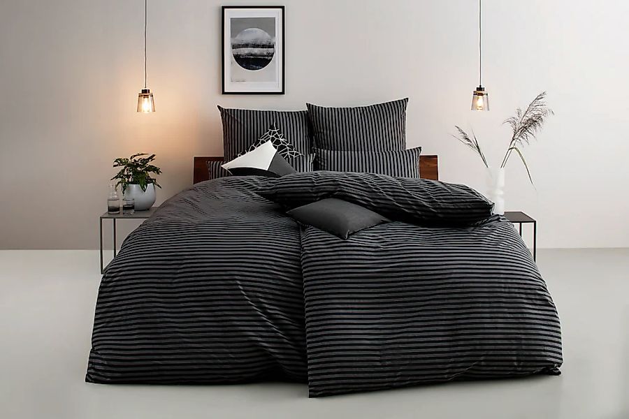 Bruno Banani "Jassen" 2 moderne Bettwäsche aus Baumwolle, Bettwäsche mit St günstig online kaufen