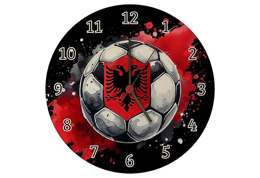 speecheese Wanduhr Fußball Albanien Wanduhr aus MDF günstig online kaufen