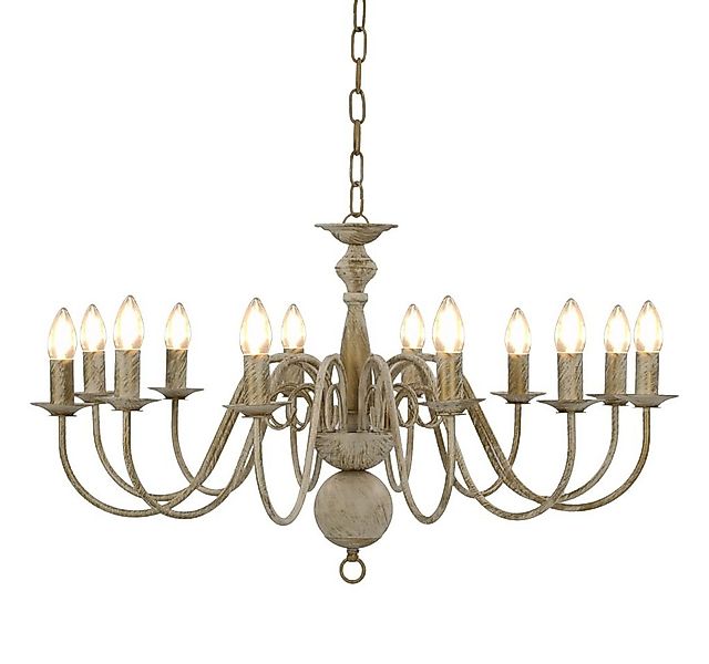 vidaXL Kronleuchter Kronleuchter Antik-Weiß 12 × E14-Fassungen günstig online kaufen