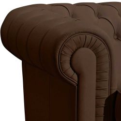 Sessel braun Kunstleder im Chesterfield Look 110 cm breit günstig online kaufen