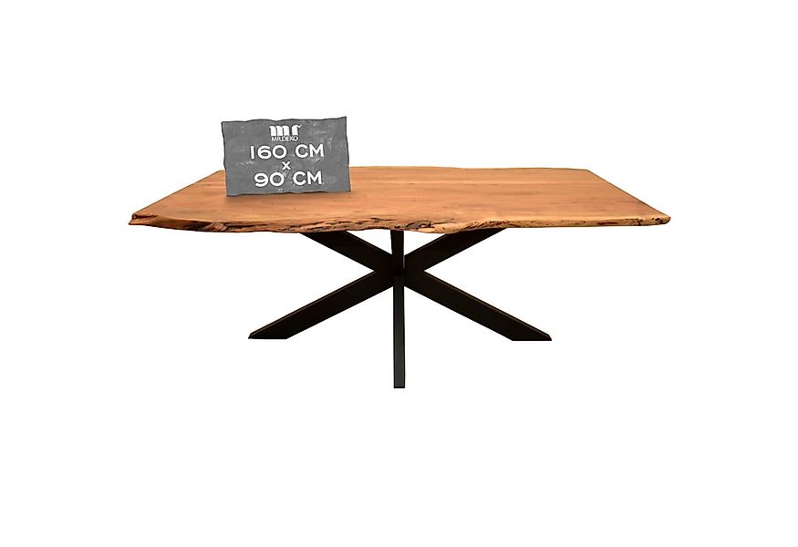 MR.DEKO Baumkantentisch Catania Esstisch aus Akazienholz Massiv geölt – Uni günstig online kaufen