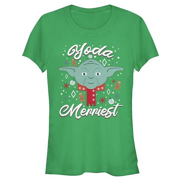 Star Wars - Yoda Merriest - Weihnachten - Frauen T-Shirt günstig online kaufen
