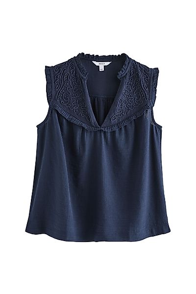 Next Rüschenbluse Ärmelloses Oberteil mit Stickerei günstig online kaufen