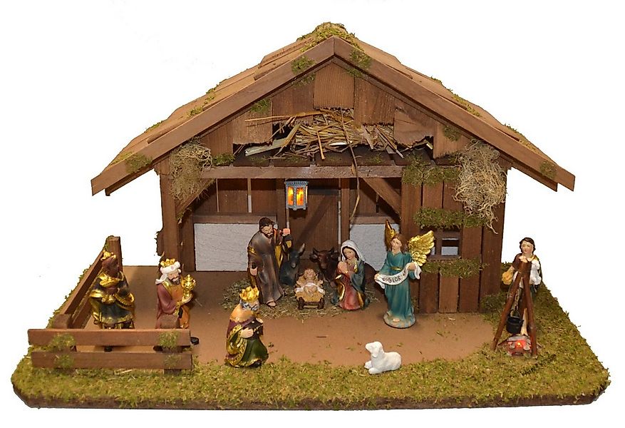 Alfred Kolbe Krippe Krippenstall mit Trafo, mit Laterne, Lagerfeuer, 10,5 c günstig online kaufen