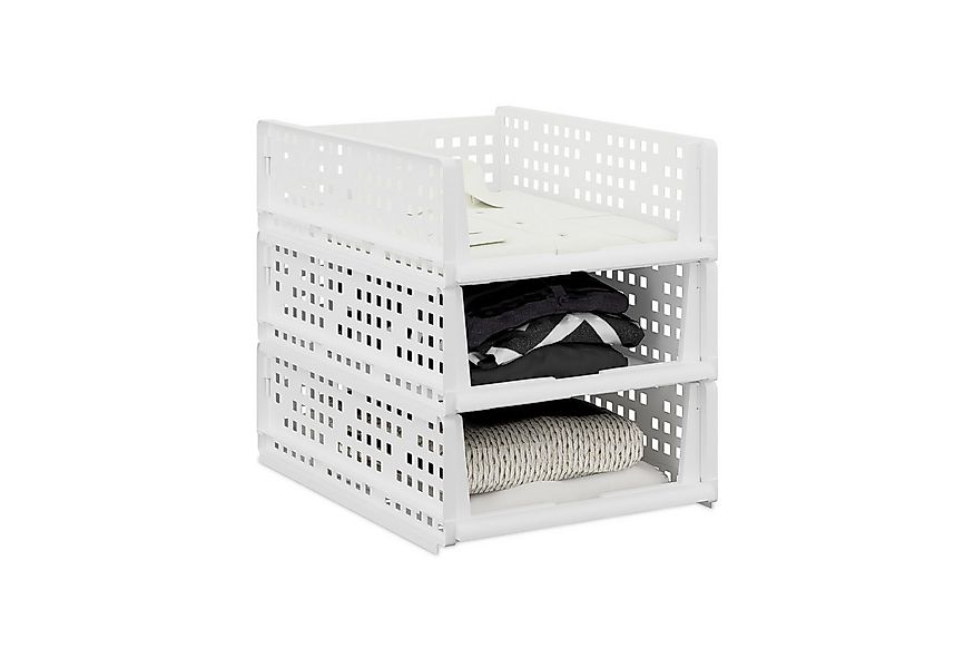 relaxdays Aufbewahrungsbox Schrank Organizer im 3er Set (3 St), weiß günstig online kaufen