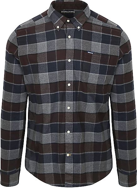 Barbour Valley Hemd Karo Braun Anthrazit - Größe XL günstig online kaufen