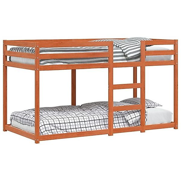 vidaXL Etagenbett, Doppelstockbett Wachsbraun 90x190 cm Massivholz Kiefer günstig online kaufen