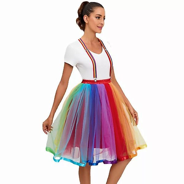 KIKI Tüllrock Damen-Tüllrock, Regenbogen-Tutu-Rock für Partyurlaub für Erwa günstig online kaufen