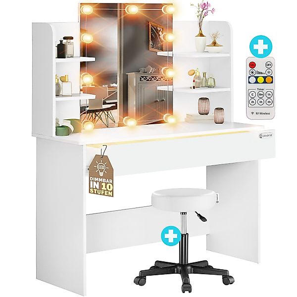 Casaria Schminktisch Lucia, mit Spiegel LED günstig online kaufen