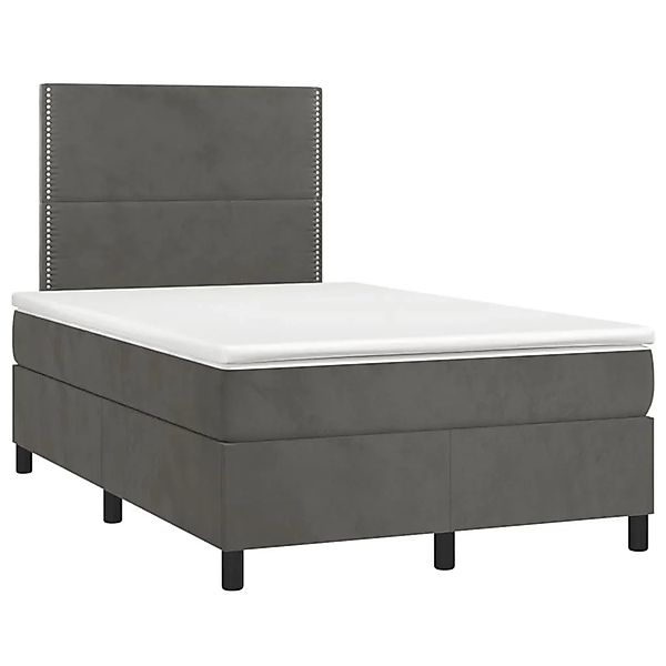 vidaXL Boxspringbett mit Matratze Dunkelgrau 120x190 cm Samt 3269990 günstig online kaufen