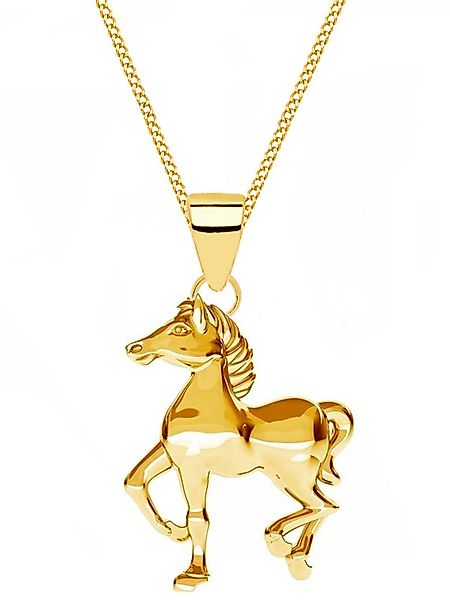 Goldene Hufeisen Kette mit Anhänger Halskette günstig online kaufen