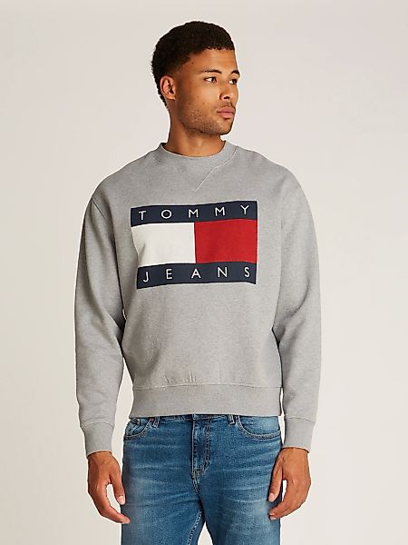 Tommy Jeans Sweatshirt "TJM MELANGE FLAG CREW", mit großem Logo günstig online kaufen