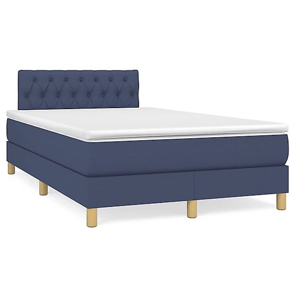 vidaXL Boxspringbett mit Matratze Blau 120x200 cm Stoff1395299 günstig online kaufen