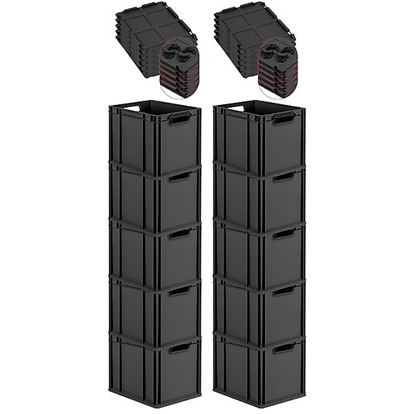 PROREGAL SuperSparSet 10x Eurobox Nextgen Grip Mit Scharnierdeckel Und Schw günstig online kaufen