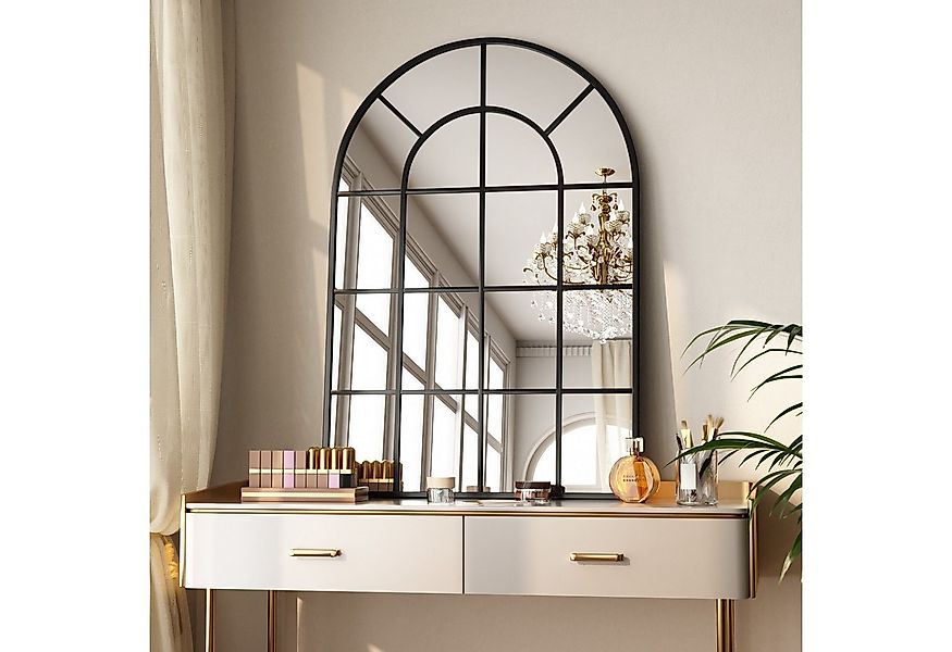 BEAUTYPEAK Dekospiegel Dekorativer gewölbter Wandspiegel mit Fensterpaneel günstig online kaufen