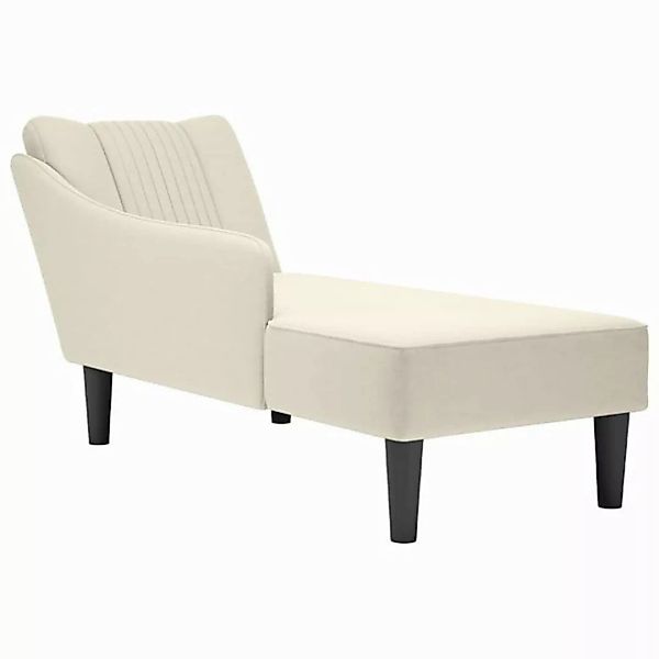 vidaXL Chaiselongue Chaiselongue mit Rechter Armlehne Creme Samt, 1 Teile günstig online kaufen