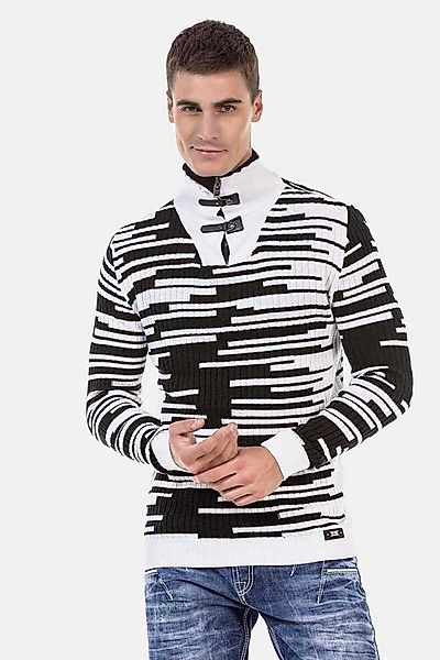Cipo & Baxx Stehkragenpullover Pullover (1-tlg) mit Schnallenverschluss, CP günstig online kaufen