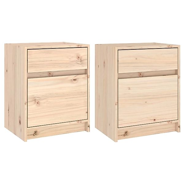 vidaXL Nachttische 2 Stk 40x31x50 cm Massivholz Kiefer günstig online kaufen