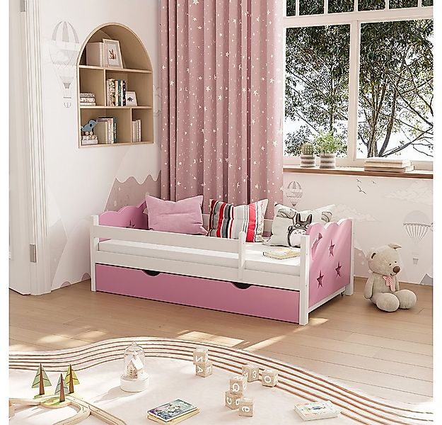 VitaliSpa® Kinderbett Jessica, Rosa/Weiß, 70x140 cm mit Schublade und Matra günstig online kaufen