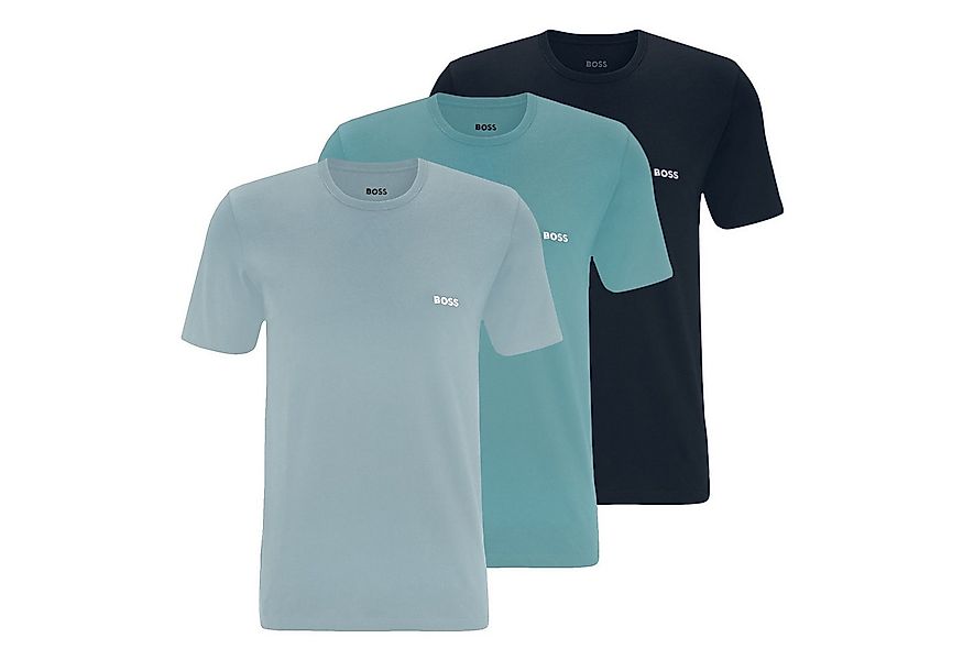 BOSS Unterziehshirt Classic T-Shirt (3-St) mit fein geripptem Rundhalsaussc günstig online kaufen