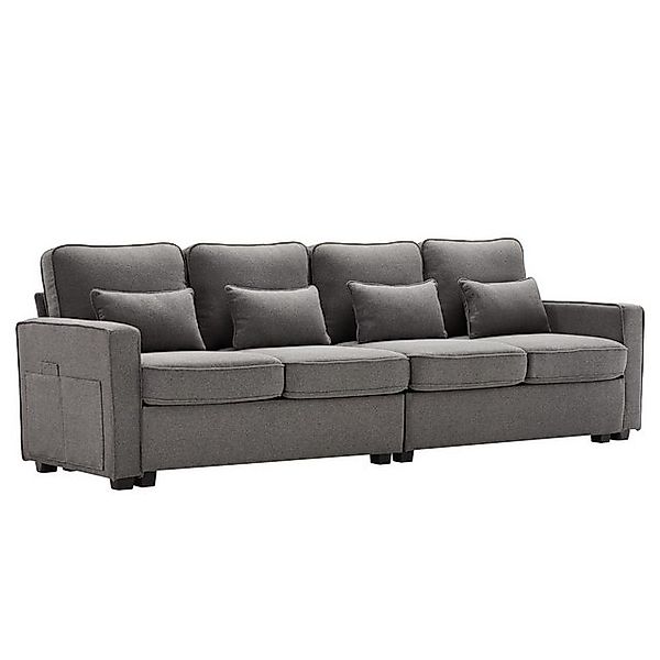 Blusmart Big-Sofa Modernes 4-Sitzer-Sofa aus Leinenstoff, Viersitzer-Sofa m günstig online kaufen