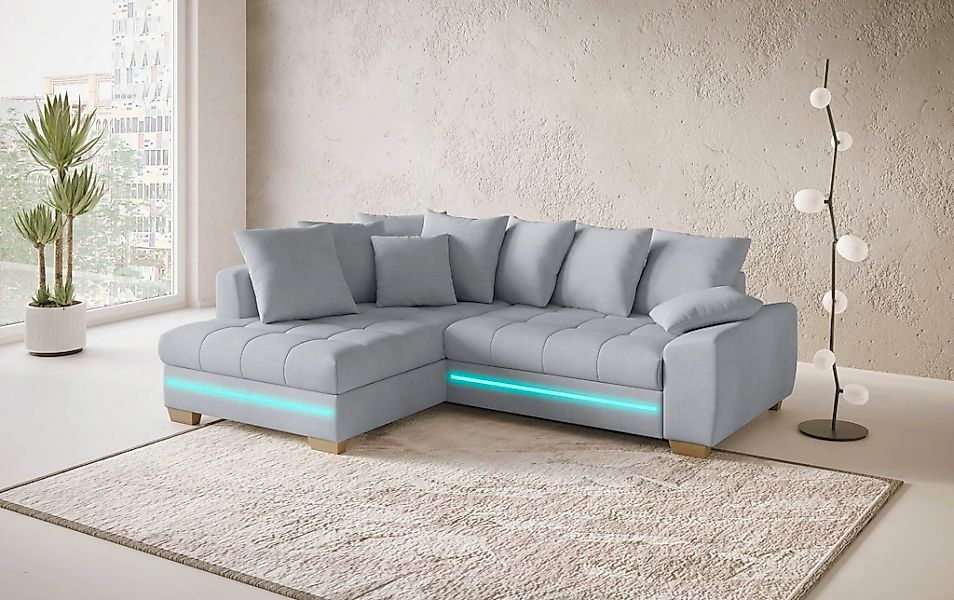 Mr. Couch Ecksofa »Nikita II, L-Form«, mit Kaltschaum, RGB-LED Beleuchtung, günstig online kaufen