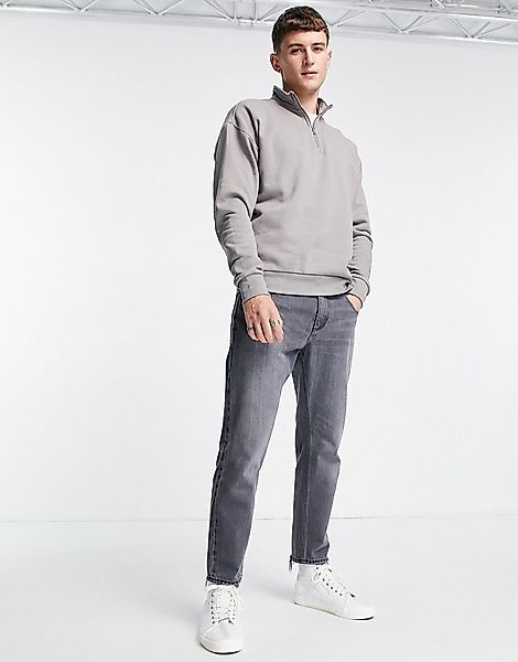 New Look - Sweatshirt in Grau mit Trichterkragen günstig online kaufen