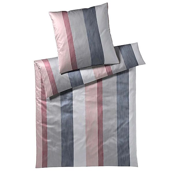 JOOP! Comfort Satin Bettwäsche 4077-1 Glance Rosa Blau Grau 135x200 günstig online kaufen