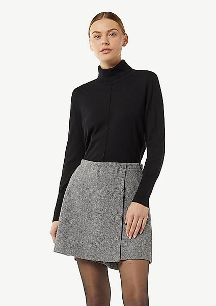 comma Shorts Hose Kurzer Wollmix-Skort mit zarten Pailletten günstig online kaufen